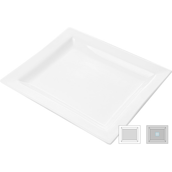 Białe porcelanowe prostokątne talerze